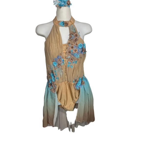 Glamour Costumes Tops - Glamour Costumes Adult Large Lyrical Contemporary Dance Costume Unitard Biketard
